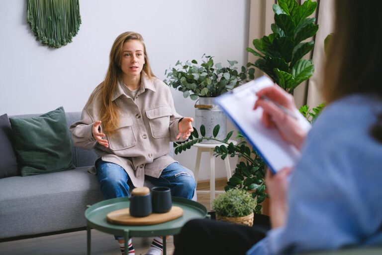 young woman in therapy session